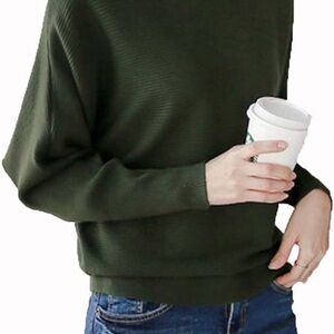 Dark Green Ribbed Sweater